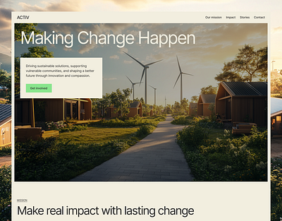 ACTIV - A Non-Profit Organization for Global Change branding environment friendly home page landing page non profit non profit organization sustainability ui ui design ux ux design web design
