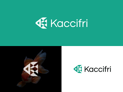 Kaccifri Logo biotech brand branding concept fish grid identity k logo logo design concept logomaker mark minimal minimalist modern rebrand sea simple startup technology