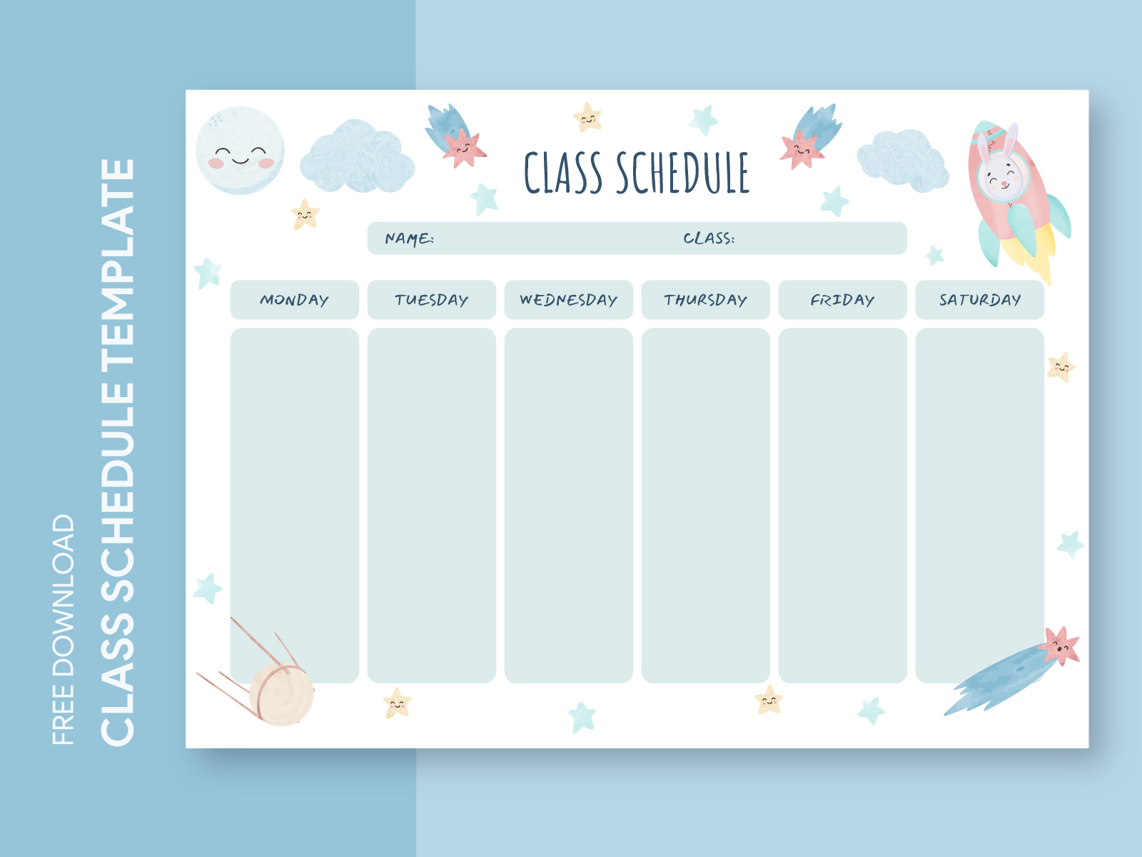 Elementary School Class Schedule Free Google Docs Template By Free ...