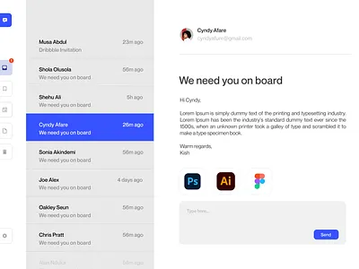 Mailing Software screen branding mailing ui uiux