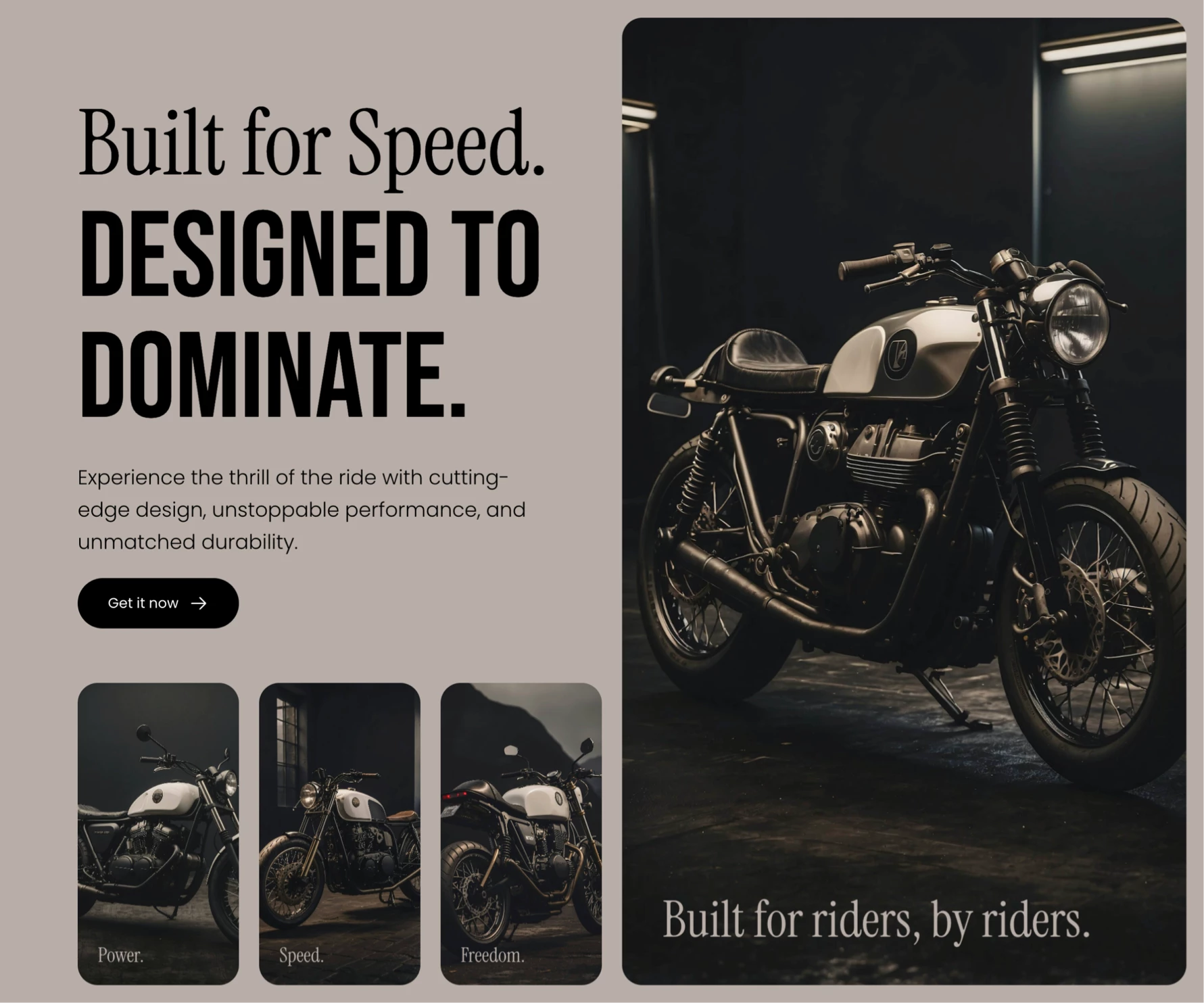 Website Hero section for Framer bike components framer framer template header headline hero homepage landing motor ui ui kit webdesign