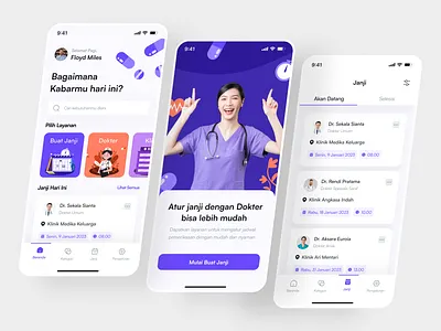 Klinikku - Booking Clinic Appointment app booking appointment clean ui clinic design doctor illustration mobile app mobile design reviews ui ui design uidesign uiuxdesign