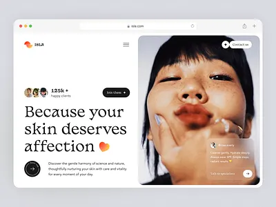 ISLA Skincare Studio Landing Page branding clean design graphic design logo minimal typography ui ux