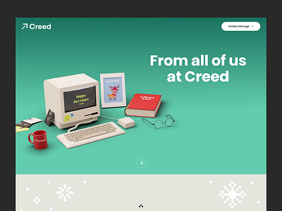 Agency Holiday Site 3d agency boston massachusetts ma christmas company gifts landing page no code presents promo season snow studio web design webflow website winter xmas