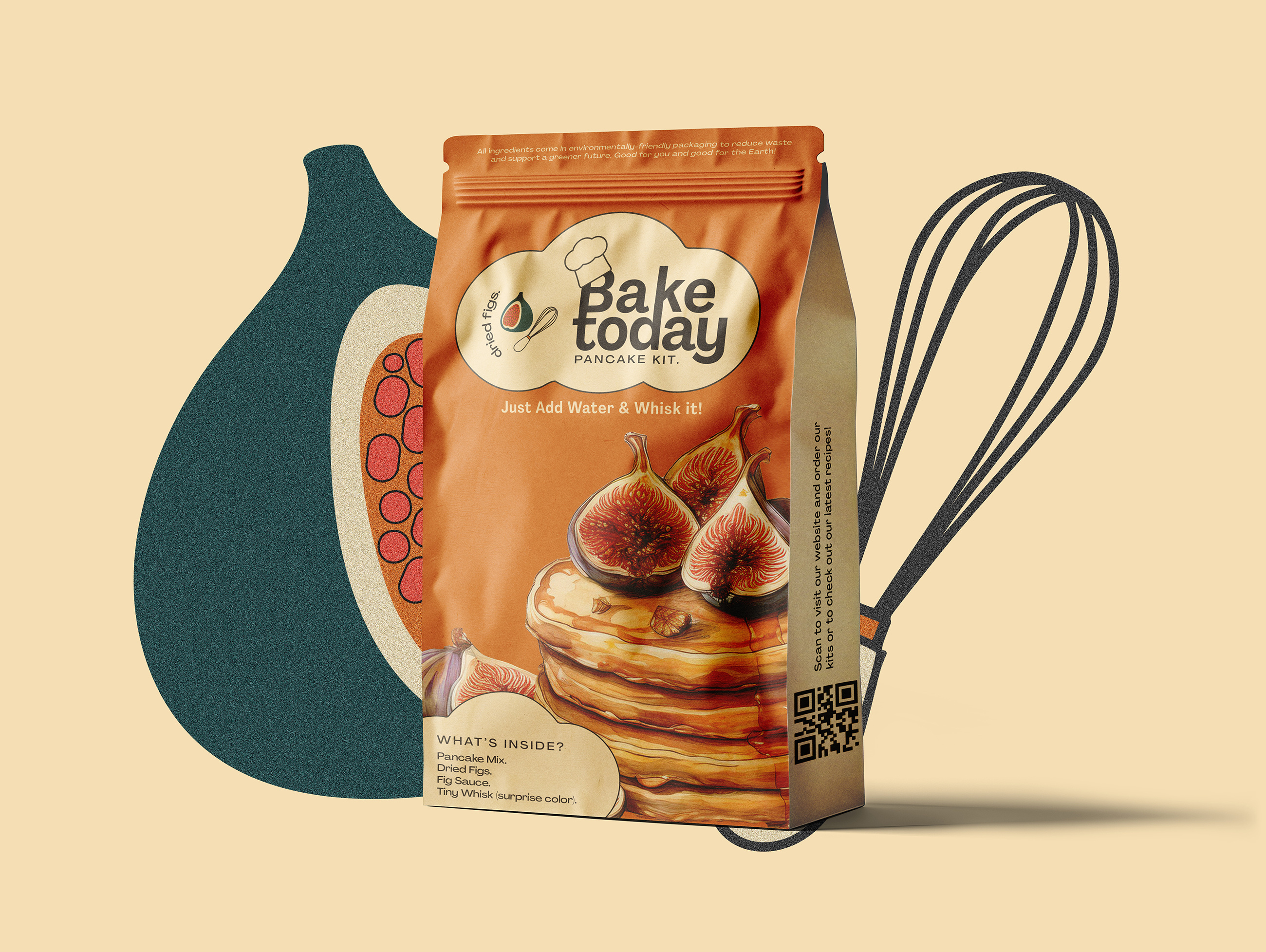 Logo and packaging for "Bake today" pancake kit adobe illustrator adobe photoshop billboard blueberry brand branding commercial design fig graphic design icons logo logo design logotype packaging pancake strawberry vector visual