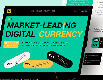 Crypto Currency Landing Page bitcoin blockchain crypto cryptocurrency defi design eth fintech home page landing landing page metaverse minimal nft solana ui user interface web web design website