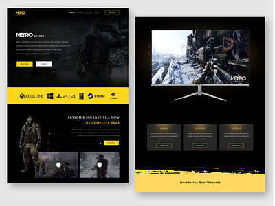 METRO EXODUS - Game Landing Page 3d branding futuristic game landing game landing page illustration landing page landing page dark landing page ui metro exodus landing ui ux web design web design dark ui web design for game