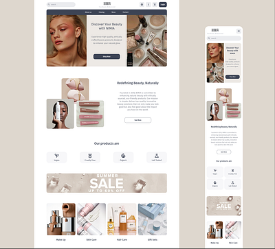 NIMIA - Beauty E-commerce Platform beauty blog blue clean cosmetics ecommerce gold luxury makeup skincare ui vegan