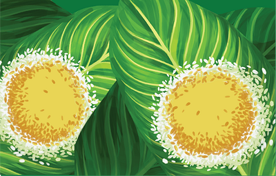 Huong Lien Chung Cake - Illustration & Packaging Design food graphic design illustration packaging