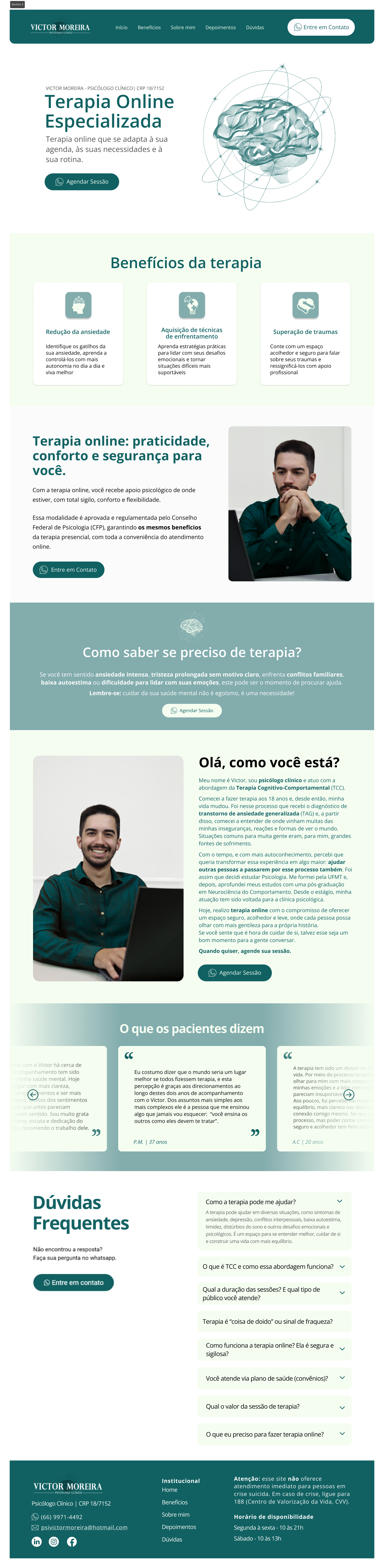 Landing Page - Victor Moreira graphic design landing page