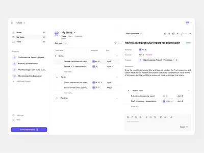 Student Task Management App/Web App Light Theme app light theme design jackie brown jackie brown works light app light theme minimalist minimalist app product design product design agency product ui productivity app task management app ui ui design ux ux design web app web app design webapp