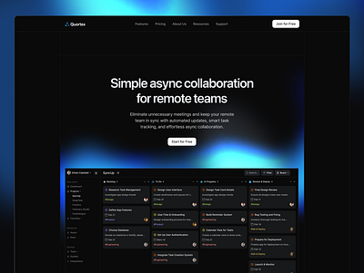 SaaS website // Quortex UI Design ai dark mode design concept hero section ia landing page saas saas landing page saas website ui ui design ui website we webdesign website website design
