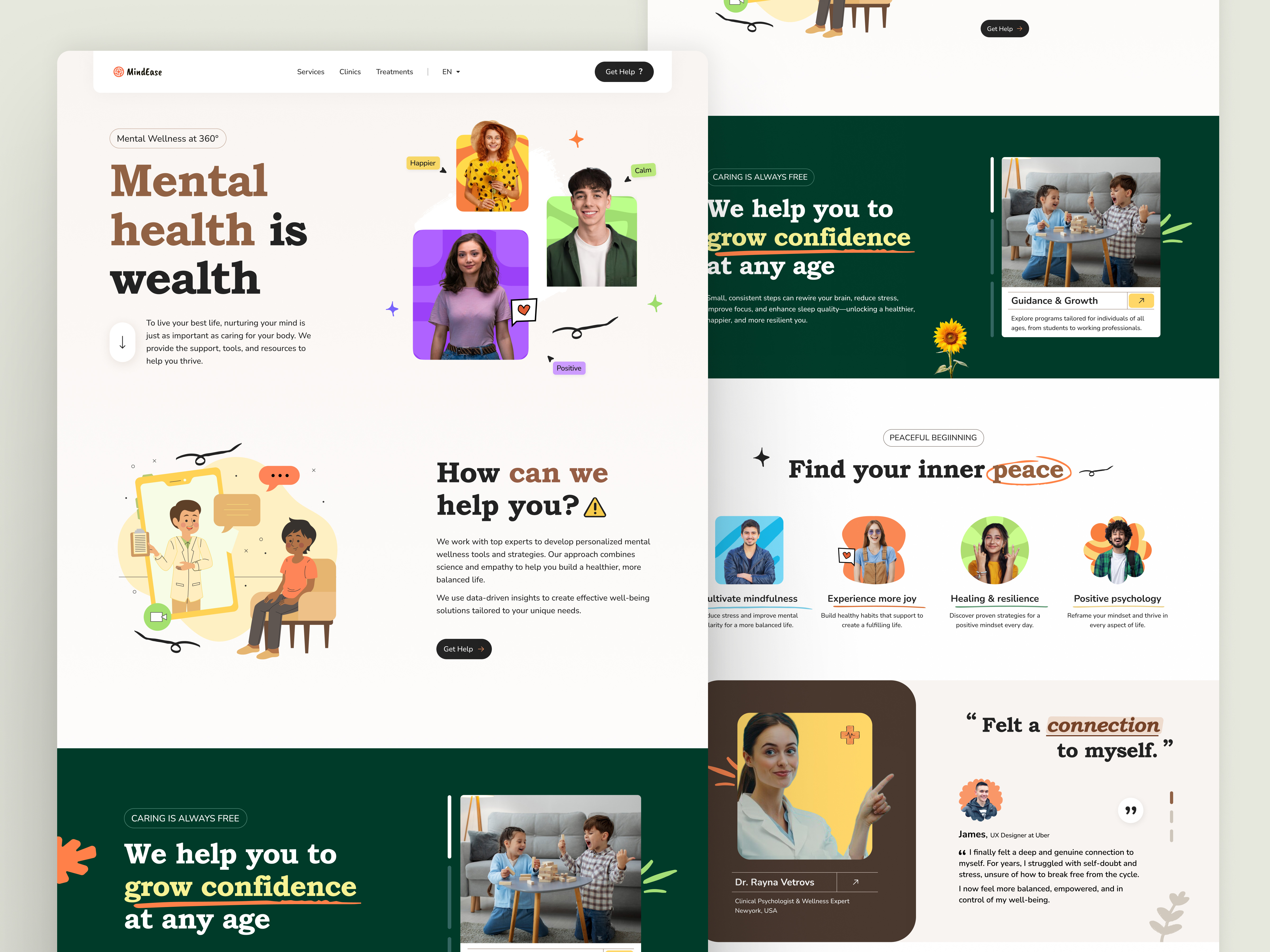 MindEase – Empowering Mental Wellness UI/UX Design healthcare website mental wellness mentalhealth ui ux ux design web design website