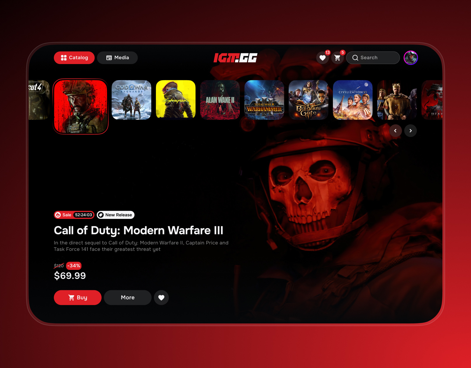 IGM.GG website redesign for gamers animation design graphic design