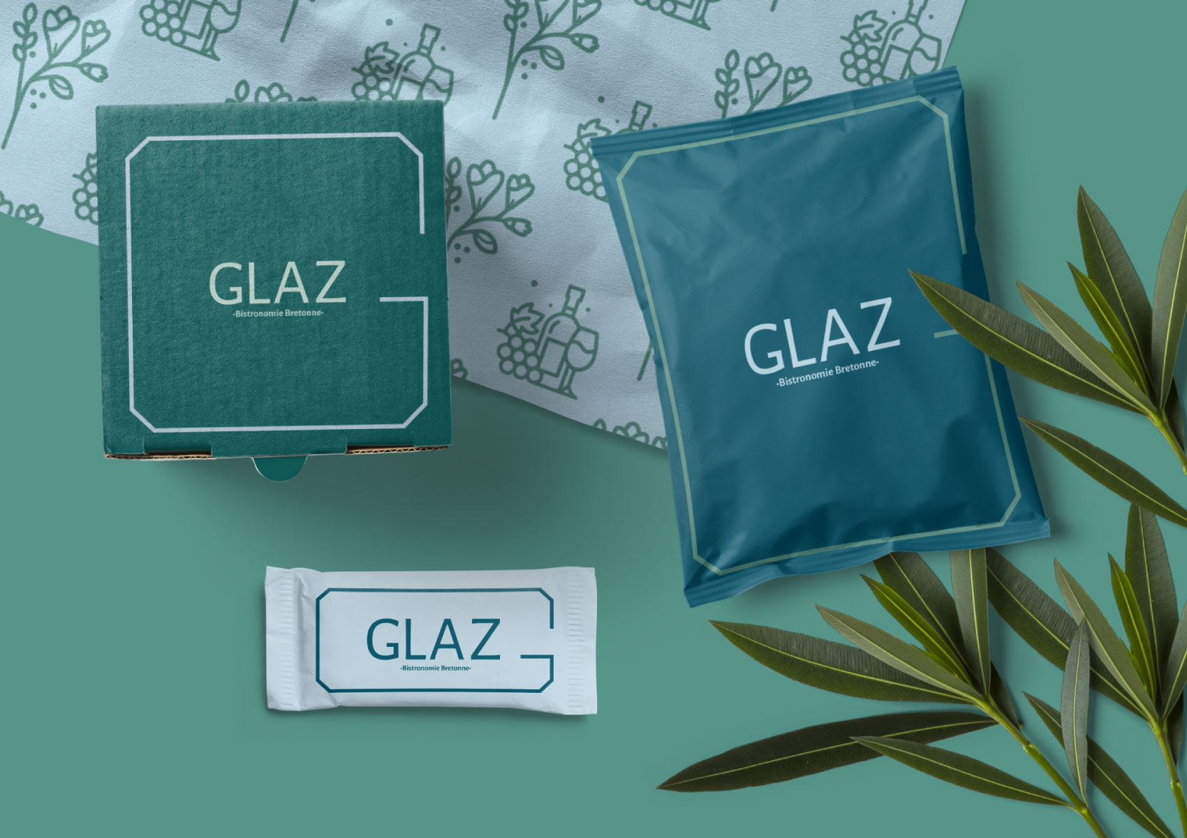 Glaz - Visual identity branding graphic design illustration logo restaurant typography