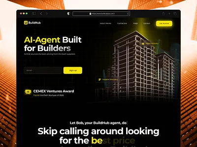 AI BuildHub® – SaaS Landing page & UI/UX Design site ai blockchain conversion dashboard fintech interface design investment landing page nft saas ui user experience user flow ux web3
