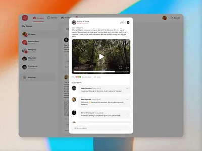 A lighbox for writing messages and sharing media church communication community images media message nonprofit share ui ux video web webapp write