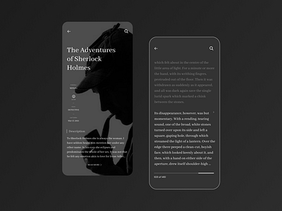 Book reader - Design Concept app book clean daily 100 challenge daily ui darkmode ebook novel product design reader story ui ux