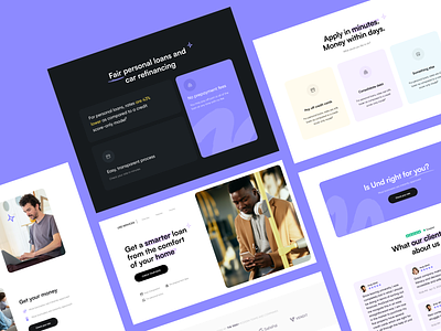 Und Service - Landing page design for AI-powered loan service clean fintech website landing page design loan service website minimal ui ux web design website design