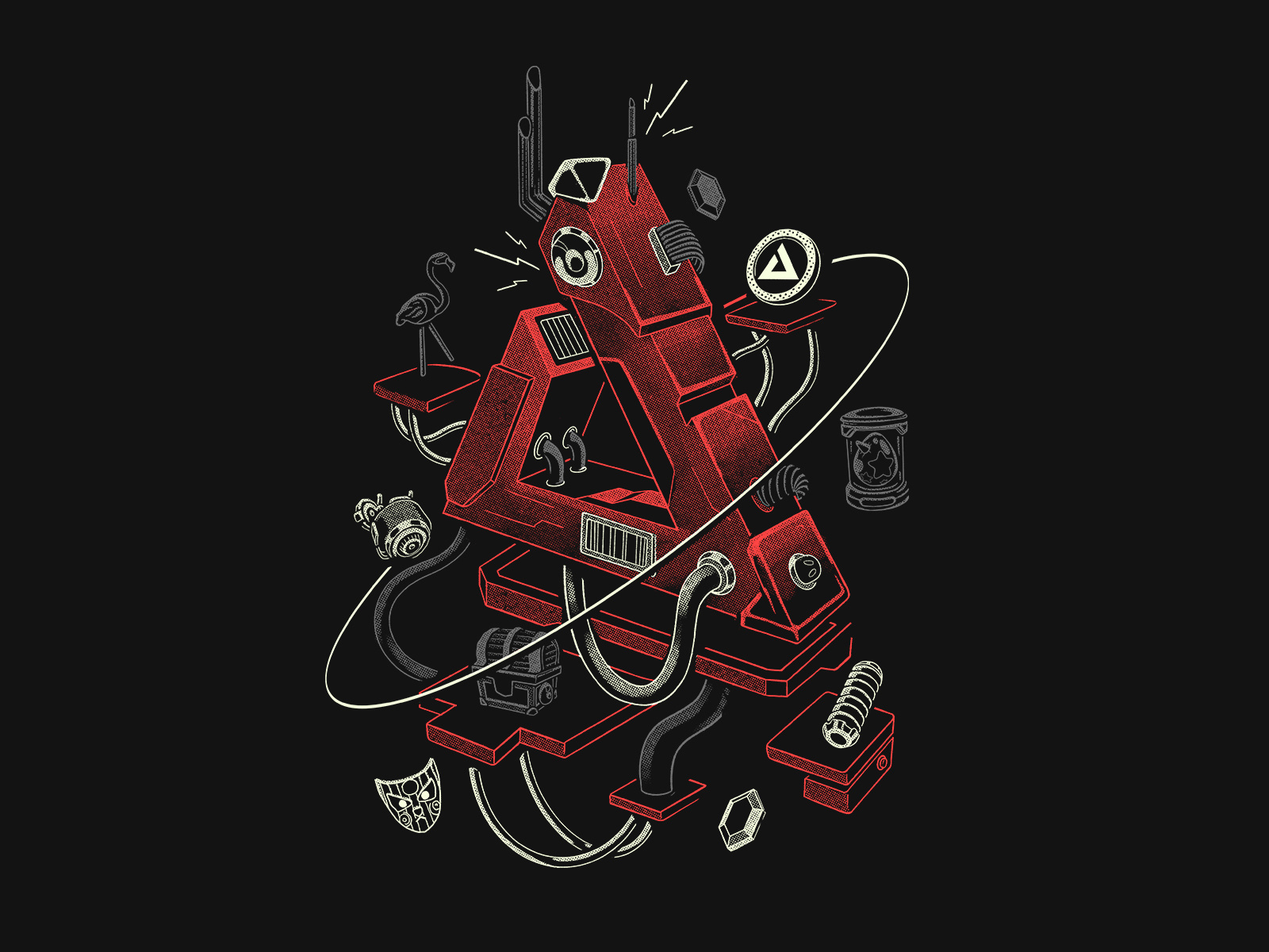 Cyber Extrusion (Merch/Custom T-shirt) cyber cyber punk cyberpunk futurism game gaming graphic halftone illustration merch punk retro robot screen printing screenprinting surreal t shirt technology texture