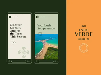 Social Media Entre Verde airbnb brand identity branding color color palette geometric design nature social media