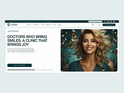 VERBA - Hero Section branding clinic de dental doctor graphic design hero hero section start theeth ui uxui webdesign