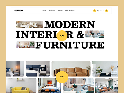 Furniture Store Design add to cart chair clean creative decor design desk e commerce e commerce app elegant furniture store interior minimalism minimalist online shopping professional sofa ui unbend vector