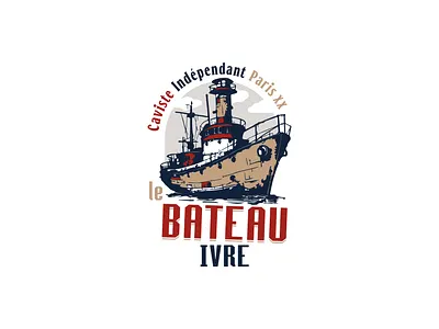 Le bateau ivre brandidentity branding cav caviste design designgrafic ilustration ivre logo paris wine