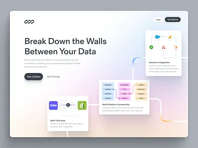 DataSync: Breaking Down the Walls Between Your Data data data sync hero landing page saas sync ui design web design website