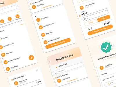 Mobile Banking App - Transfer to Multiple Account app branding design ui