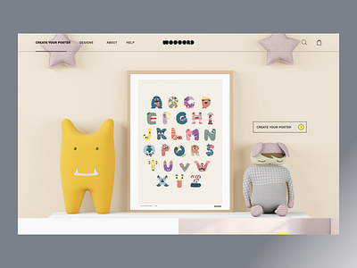 E - commerce - Product UX/UI add to cart buy cart clean create poster design kid kids minimal minimalism minimalistic poster shop shopify toy ui ux web app web application web design website