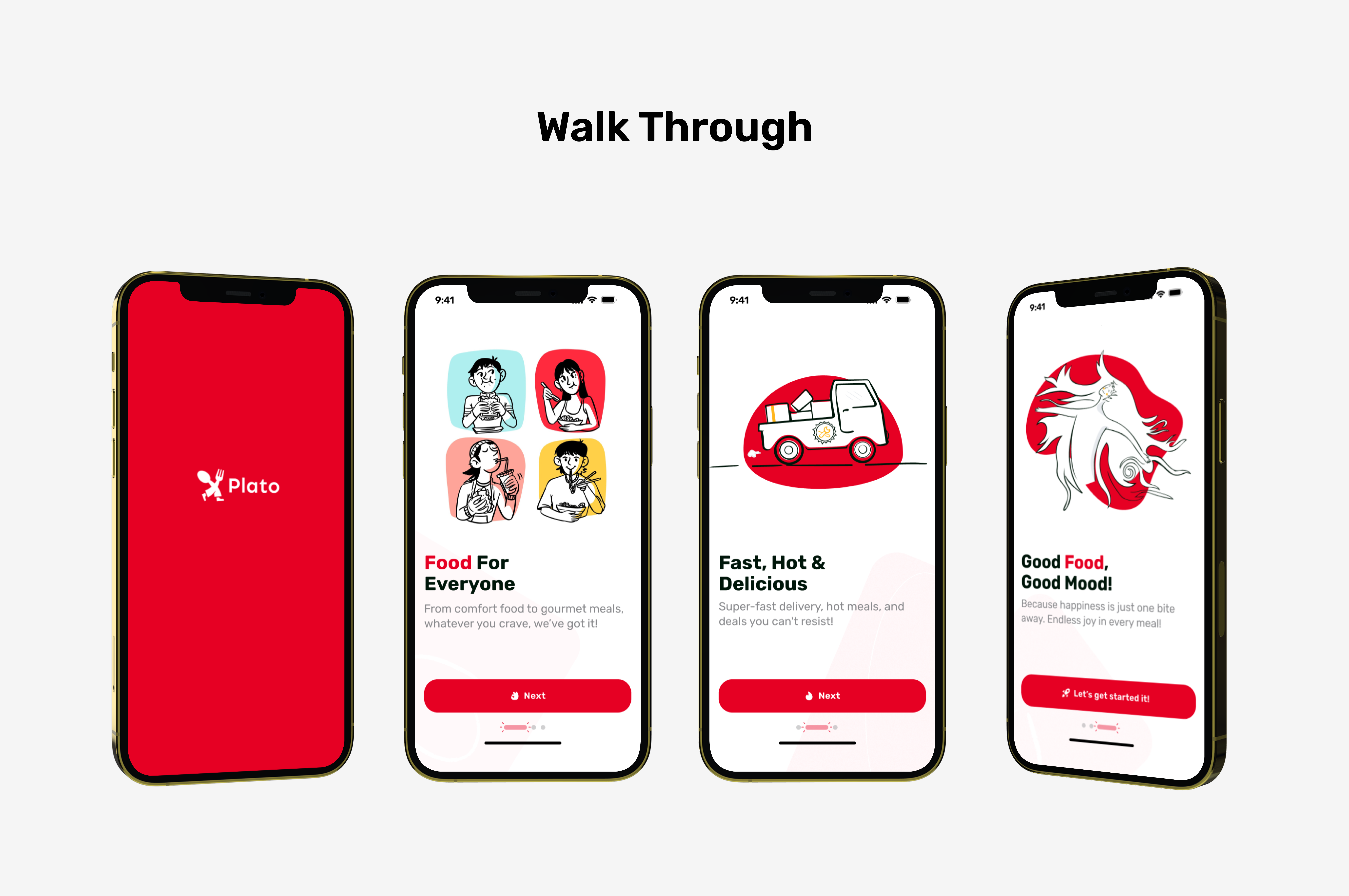 Plato | Food Order & Delivery App animation appdesign behance brand branding burger delivery dribble ecommerce figma food graphic design illustration landing page logo red responsive ui unsplash user interface