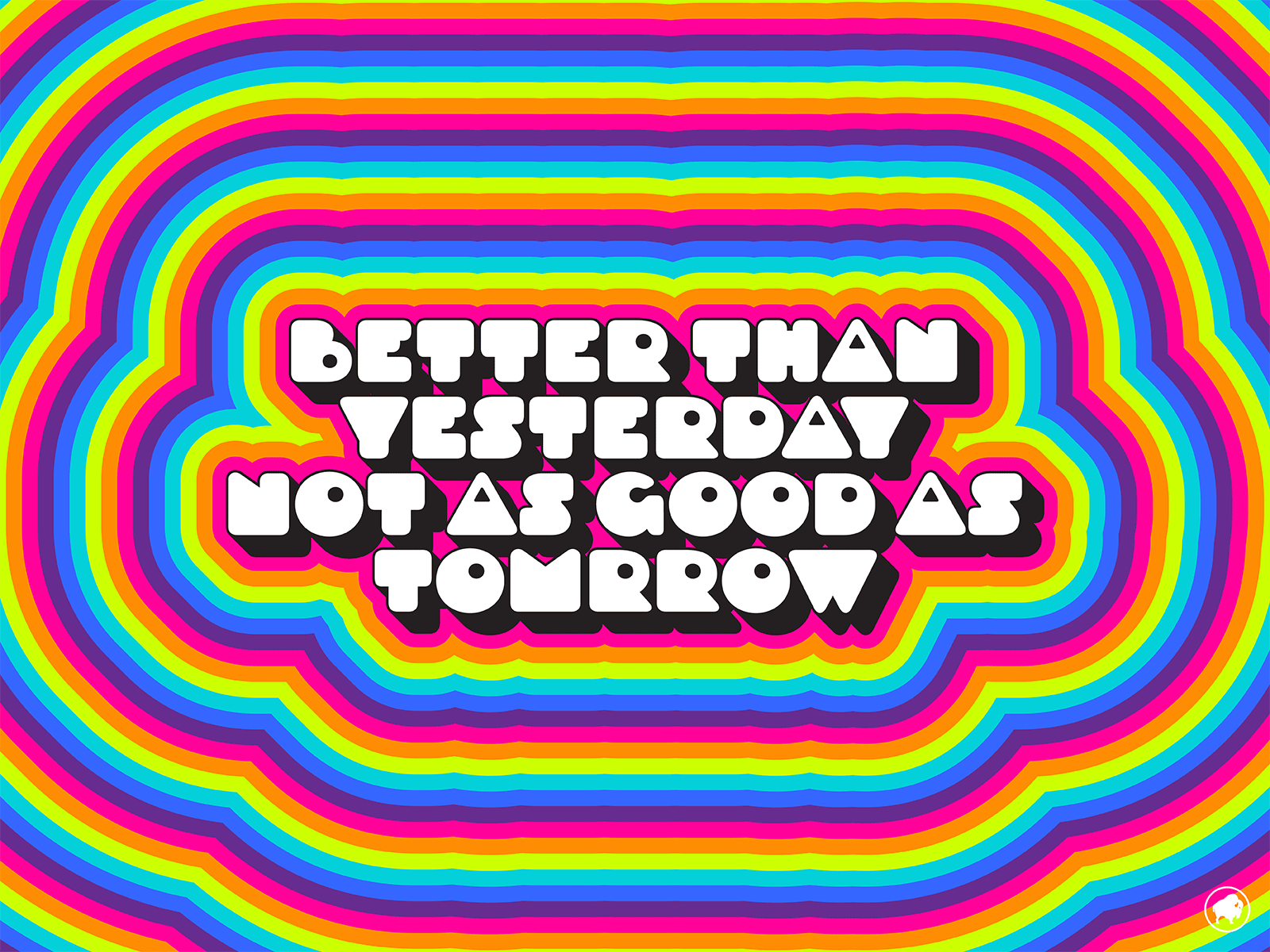 motto (rainbow) colorful design digital art gif groovy neon positivity retro throwback vector vintage