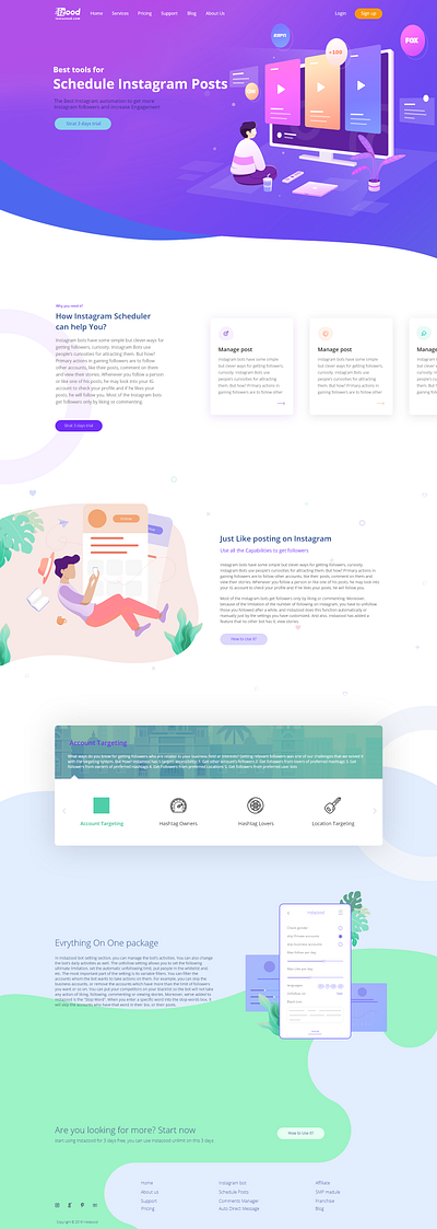 Schedule Instagram Posts home page instagram ui