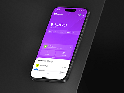 Wildberries Wallet app banking card cash concept credit debit finance ui violet wallet wb wildberries