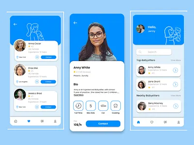 Babysitter App Design app design app ui design application design babysitter app design babysitter app ui design mobile app design ui ui design