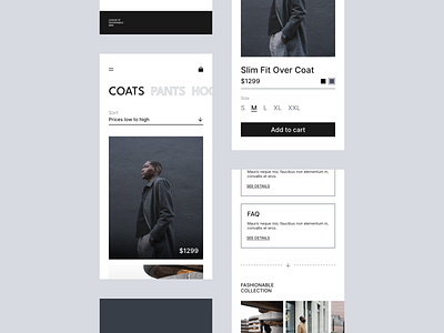 Mobile App: E-Commerce (Premium Clothing) app branding clothing design ecommerce fashion flat interface minimal mobile mobileapp motion graphics premium prototype prototyping ui