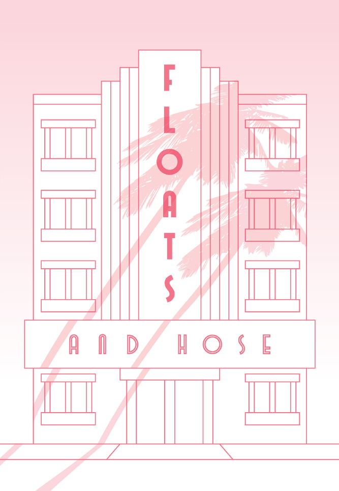 Floats and Hose art deco branding floaters illustration illustrator miami vibes packaging