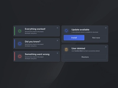 Toast Messages alert b2b confirmation dashboard design design system error message notification snackbar success toast ui warning web