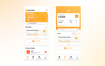 Mobile Banking App - Create a will app design mobile ui