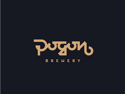 Pogon Brewery Logo beer branding brewery brewing design identity illustration letter letterdesign lettering letters logo minimal script simple typography