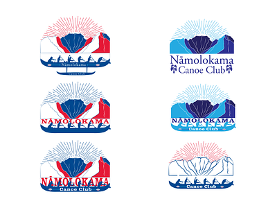 Logo Design Variations blue brand branding canoe club concept design graphic design hawaii illustration illustrator kauai logo logo design logo designer photoshop red variations vector white