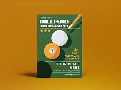 Billiard Tournament Flyer billiard billiard flyer social media tournament tournament flyer