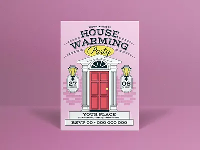 Pink Modern House Warming Invitation house warming invitation landing page modern pink