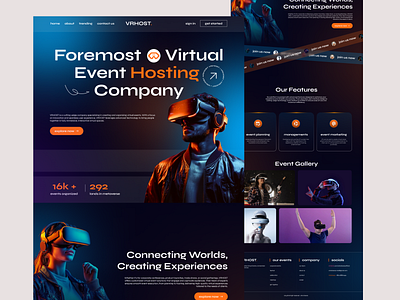 Website Design ✦ Landing Page For Virtual Reality Event Company figma landing page ui ux user interface virtual reality vr website