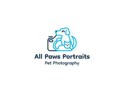 All paws portrait animal brand branding camera cat design dog elegant illustration line linear logo logotype mark minimalism minimalistic modern pet sign studio