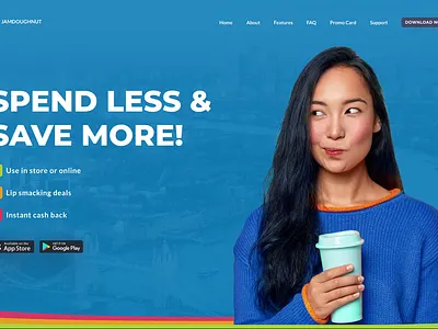 Jamdoughnut Website header advertisment animation blue carousel design doughnut download green header jam jamdoughnut orange people phone red saas slider ui webpage website