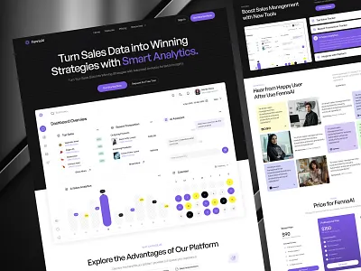 FennaAI - AI Sales Management Platform ai analytics business company dashboard design elementor framer landing management page platform saas sales software ui webflow website wordpress