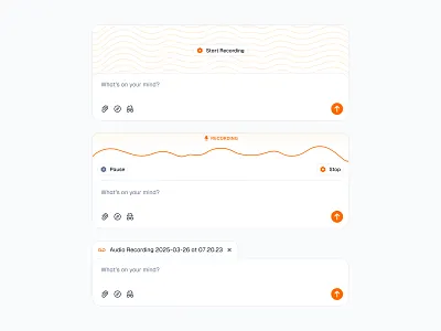 Chat Voice Recording 🎙️ ai audio chat design minimal recording saas ui voice web design