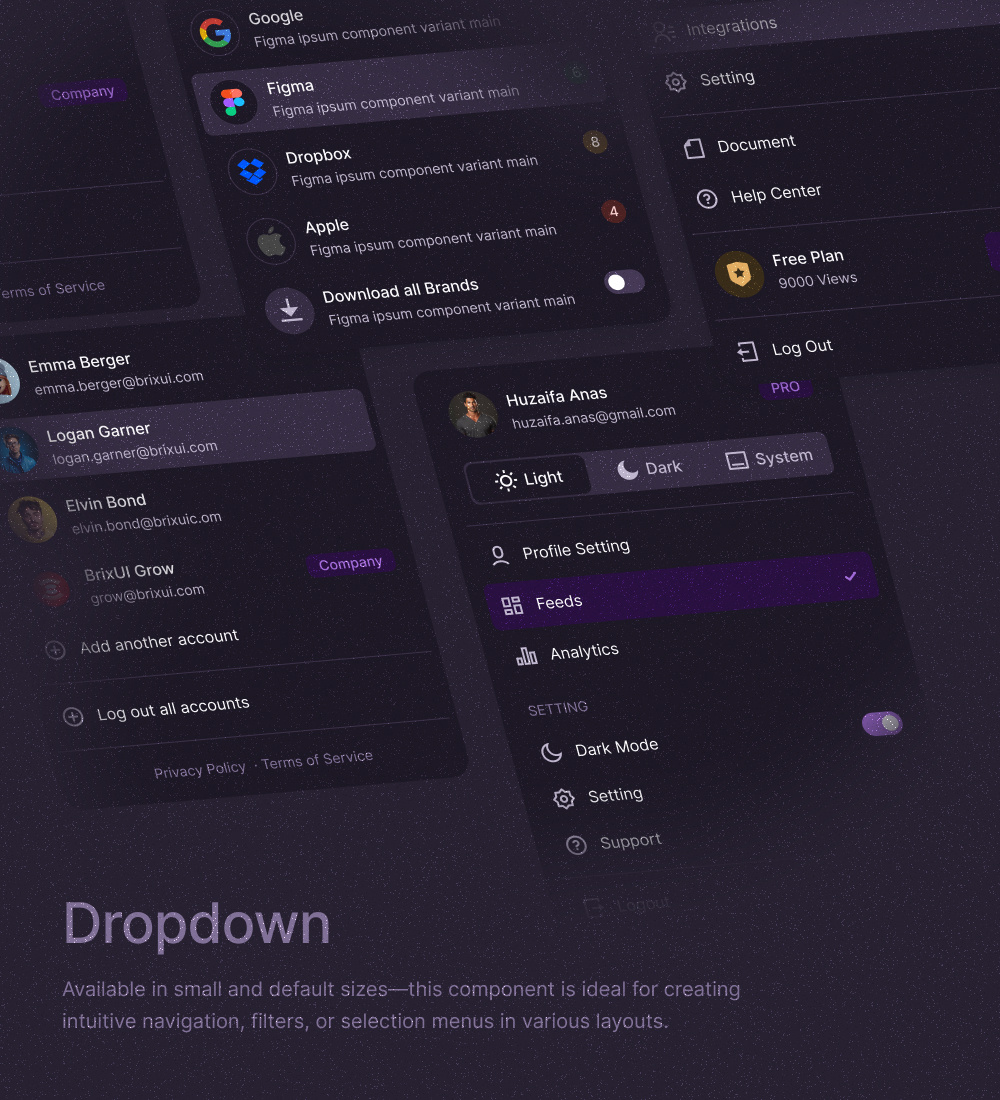 Dropdown menu dropdown dropdown menu hero landingpage menu ui